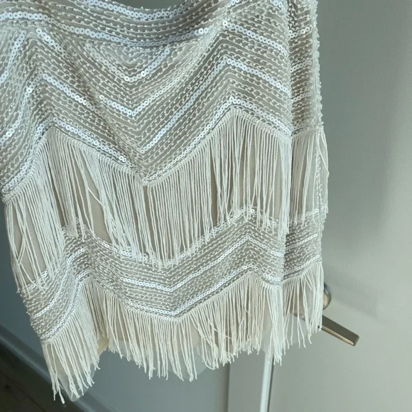 Lulus Beaded Cream Fringe Matching Set - Picture 5 of 10